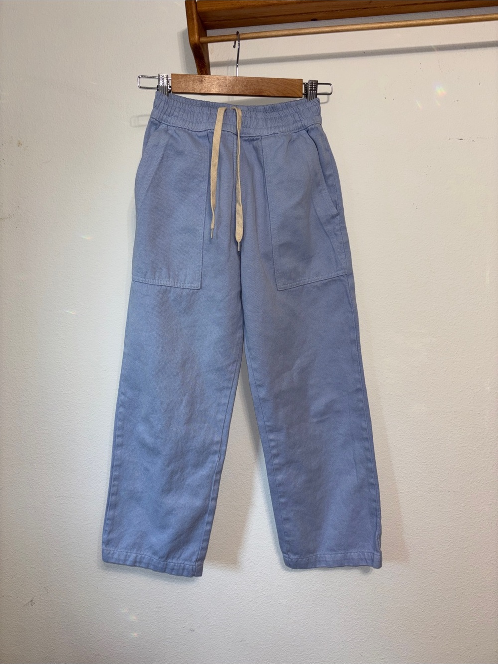 Jungmaven Light Blue Women’s ocean pants organic cotton hemp blend made USA